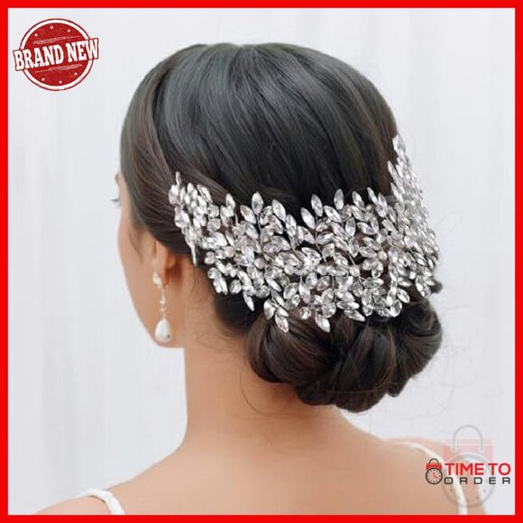 Handmade Rhinestone Silver Bridal Headpiece Hair Accessory Wedding Tiara